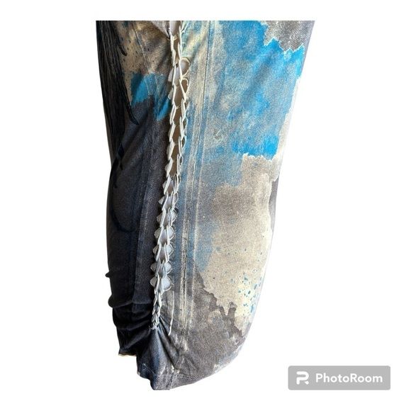 Affliction live fast watercolor series wing back short sleeve shirt top XL - Picture 4 of 6